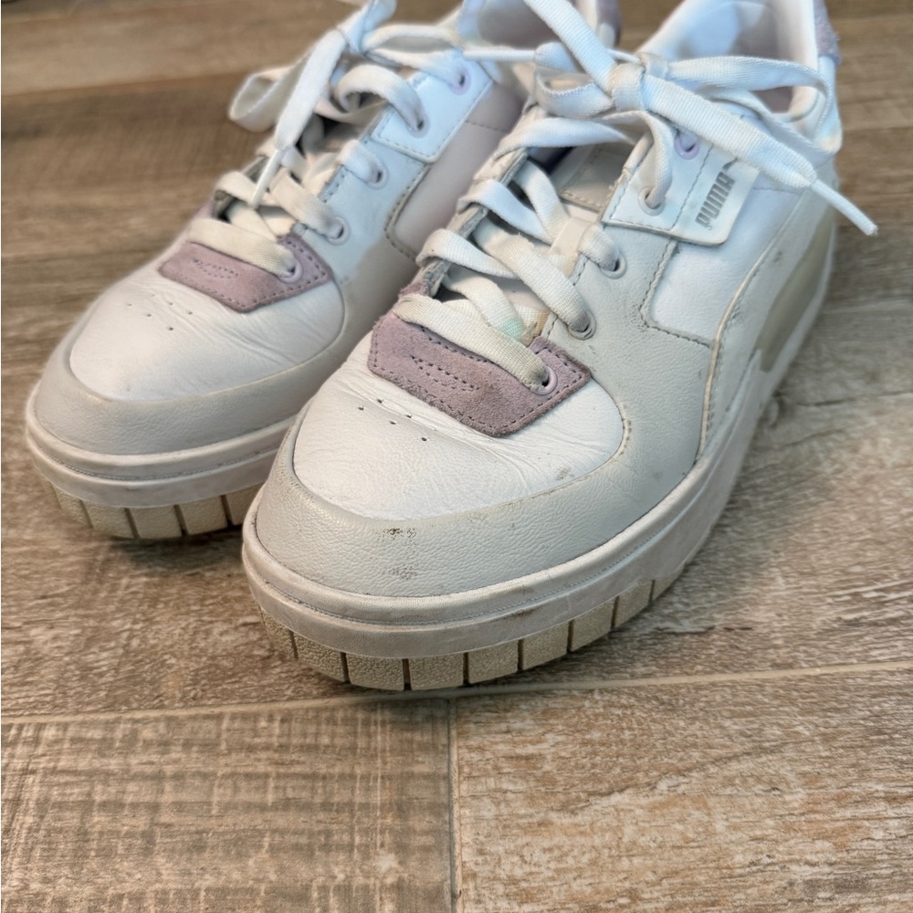 Puma White and Purple Sneakers with Chunky Sole